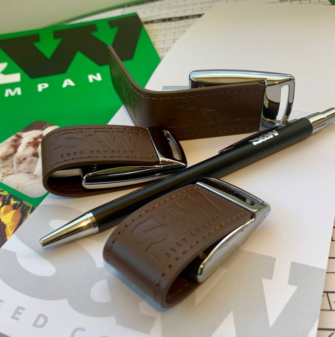 S&W embossed leather usb sticks, pen & note pads