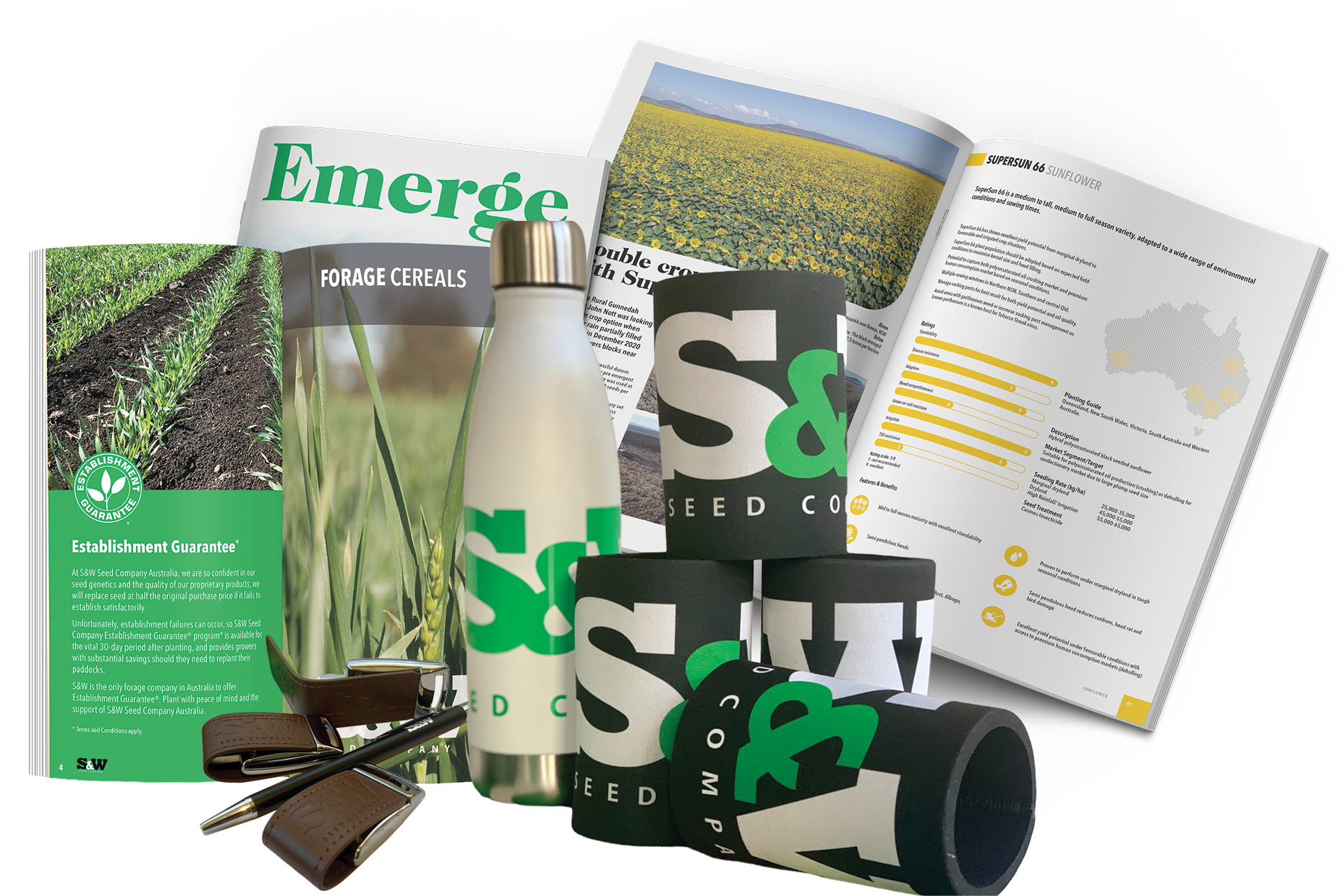 A close magazine entitled Emerge placed beside an open version of the same magazine