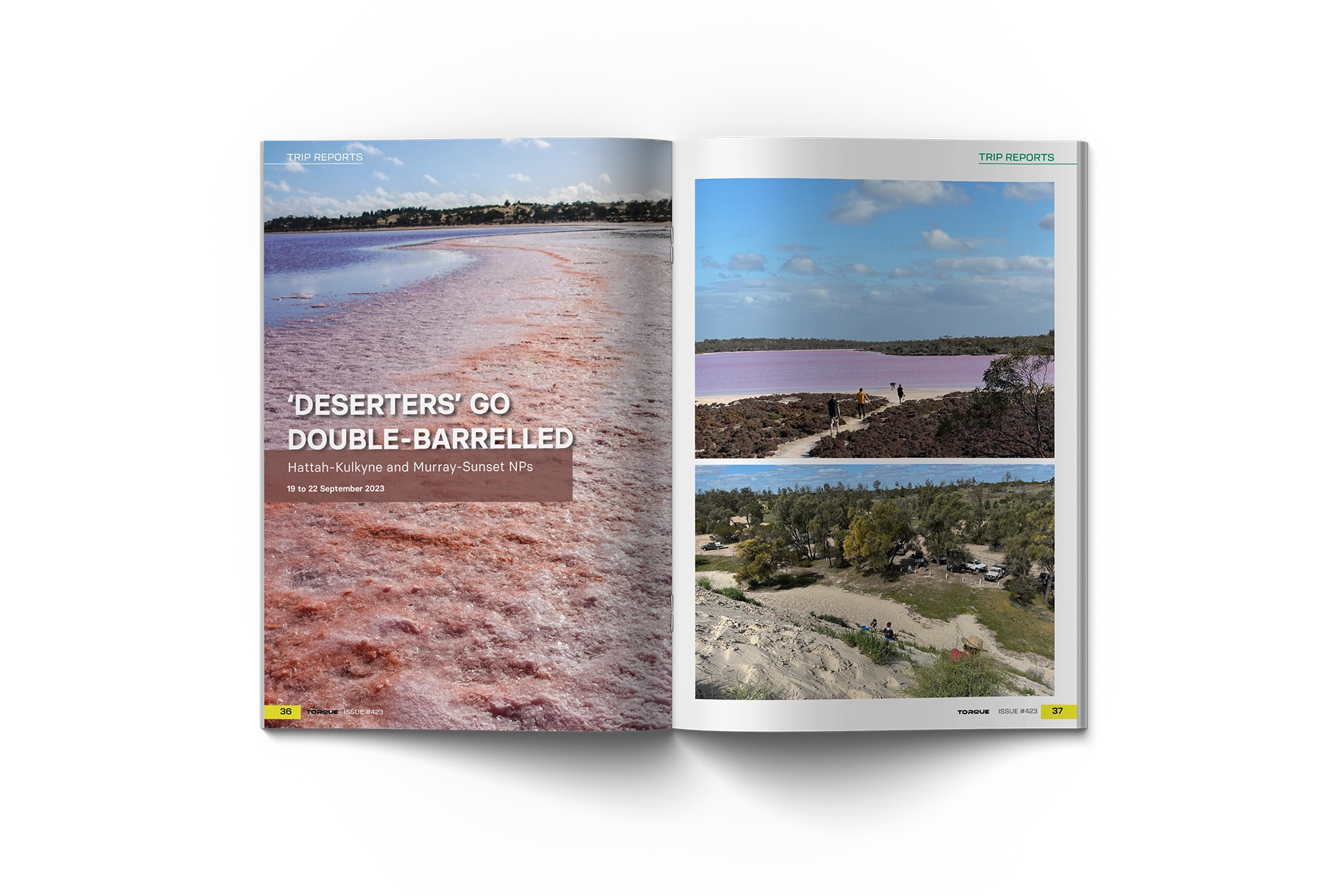 One magazine open to show interior content