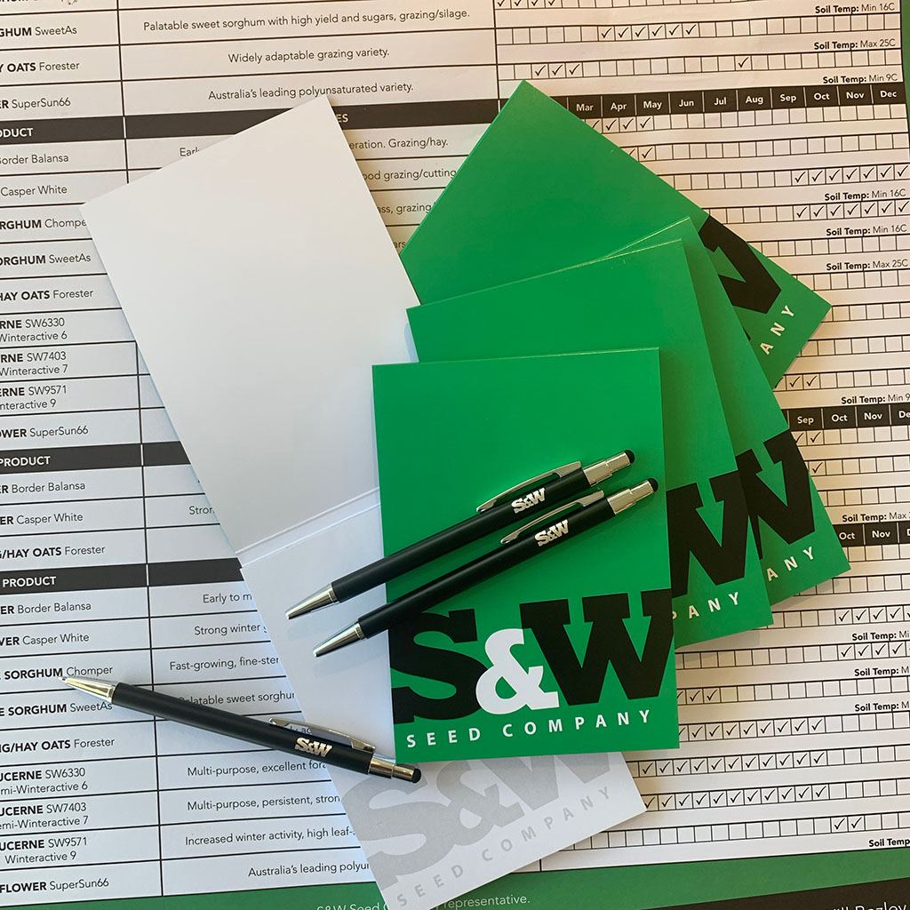 S&W Merchandise, Note pads, pens & Products planner